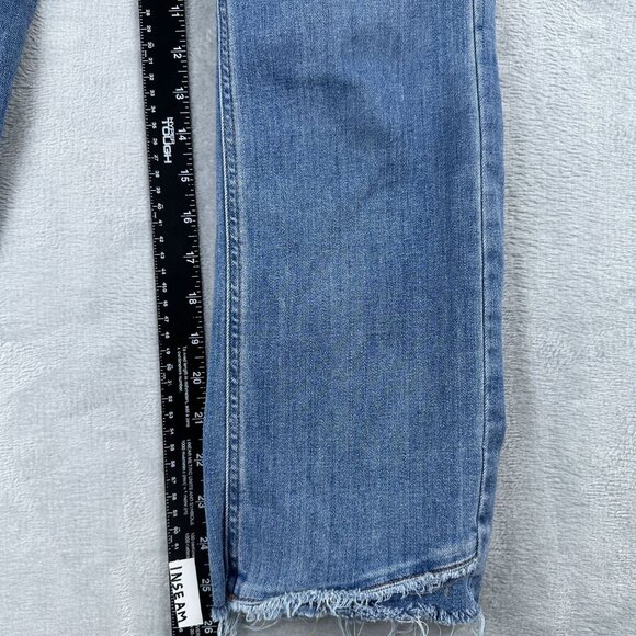 J. Jill Demi Bootcut Jeans Size 8 Frayed Hem Womens Mid Rise Light Wash Blue - Picture 9 of 12